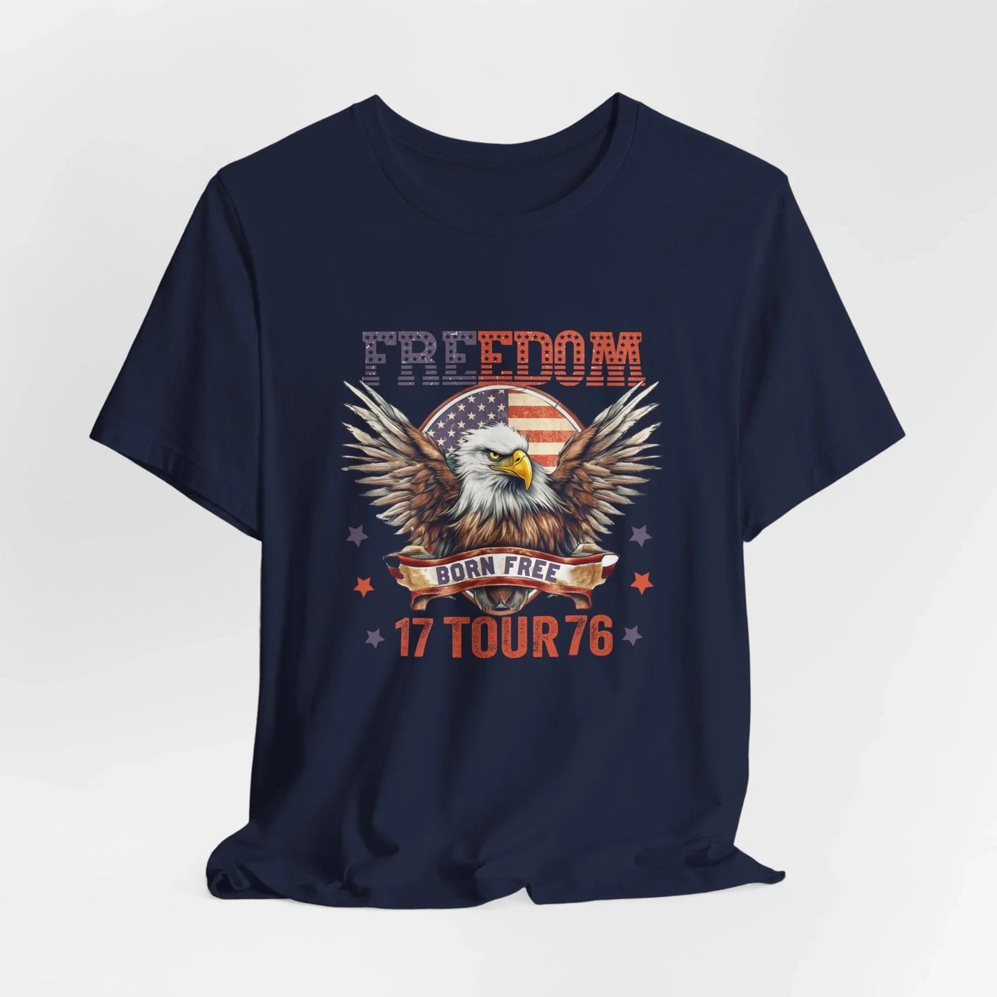 Freedom Tour 1776 Eagle Unisex T-Shirt, Patriotic Graphic T-Shirt, Freedom Apparel - SKULLFURY MERCH