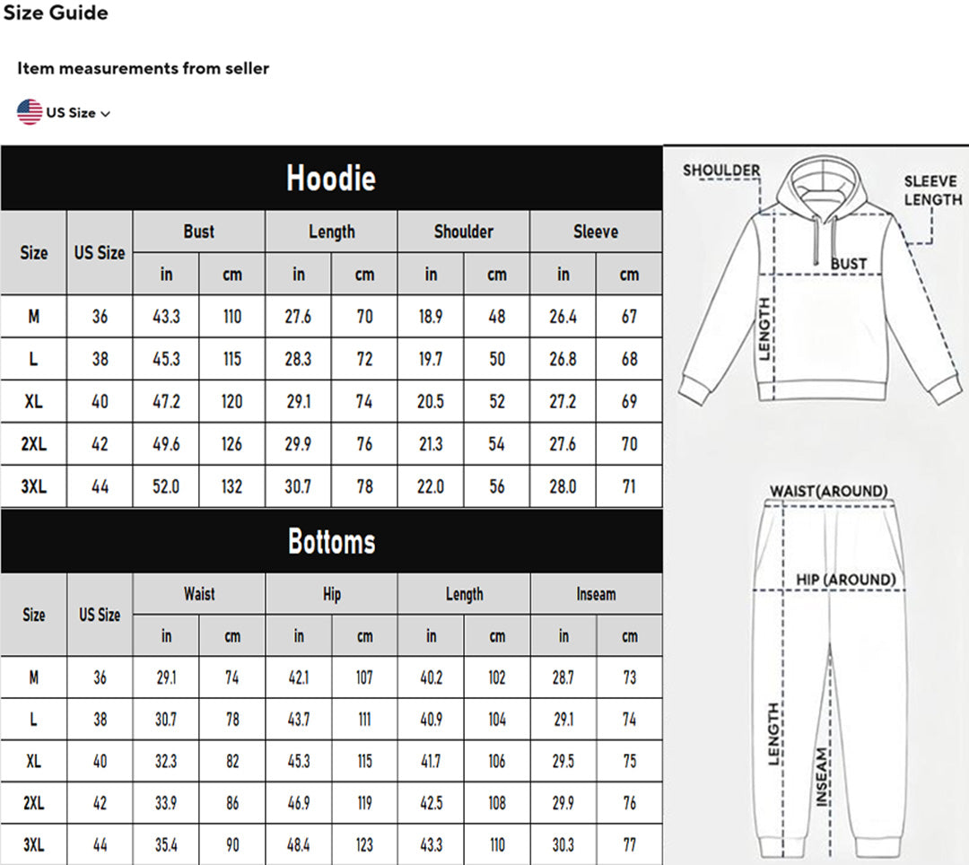 Men’s Fleece-Lined Cargo Hoodie & Jogger Set – Oversized Warm Tracksuit
