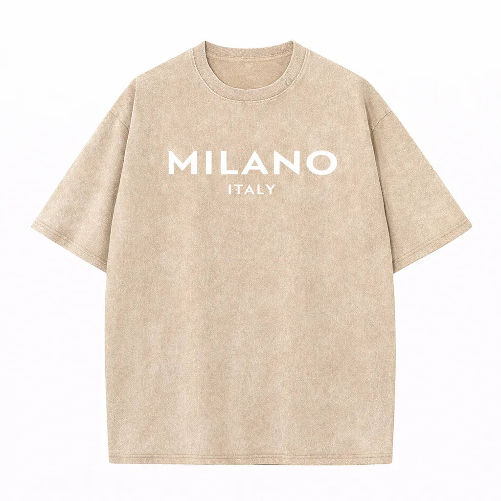 SkullFuryMerch Milano Italy Vintage Oversized Cotton Tee - SKULLFURY MERCH