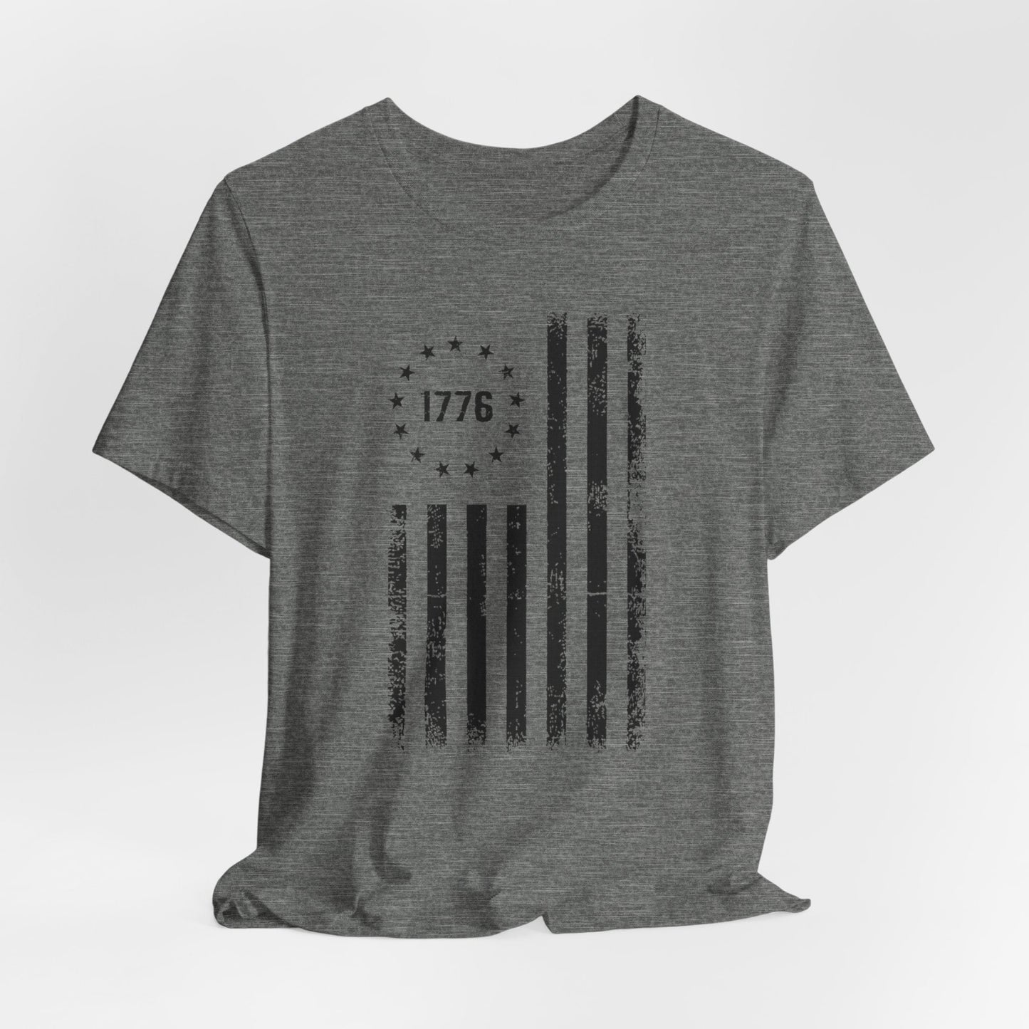 1776 Flag Unisex T-Shirt, (Black Print)Patriotic Tee,  American Flag Shirt, Independence Day