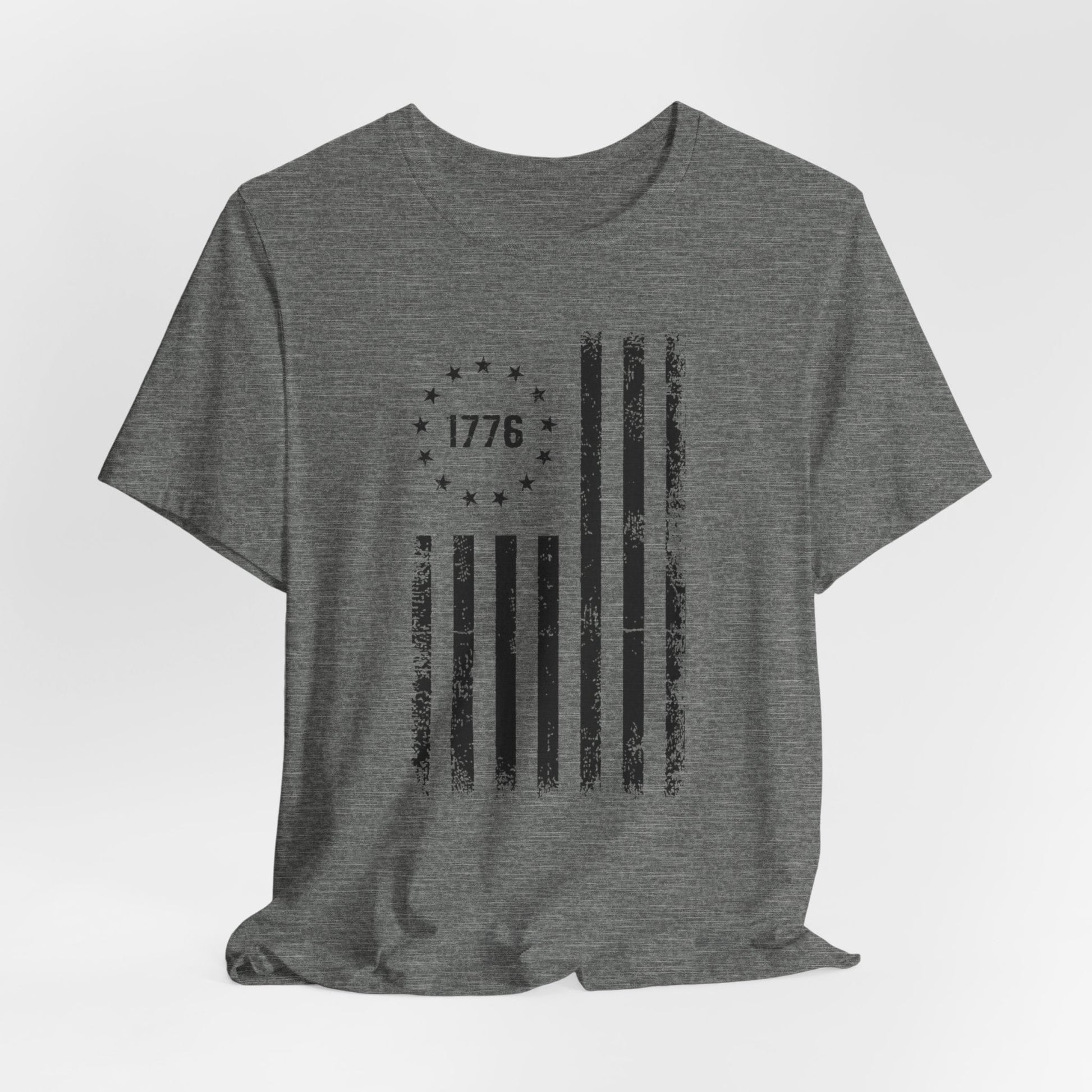 1776 Flag Unisex T-Shirt, (Black Print)Patriotic Tee,  American Flag Shirt, Independence Day