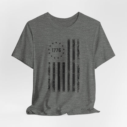 1776 Flag Unisex T-Shirt, (Black Print)Patriotic Tee,  American Flag Shirt, Independence Day
