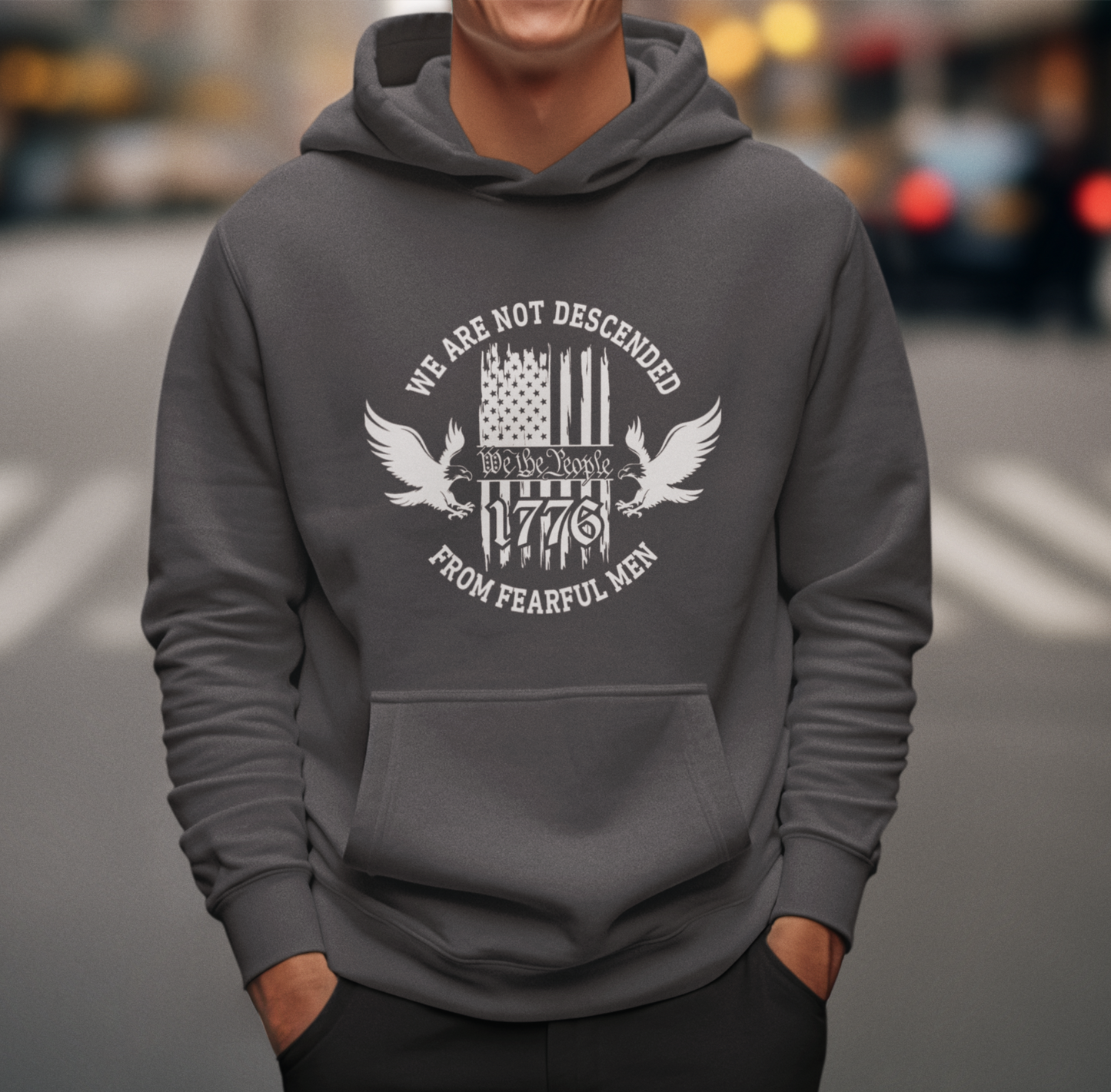 We Are Not Descended From Fearful Men Unisex Hoodie, Bold Patriotic Hoodie Jumper, Independence Day