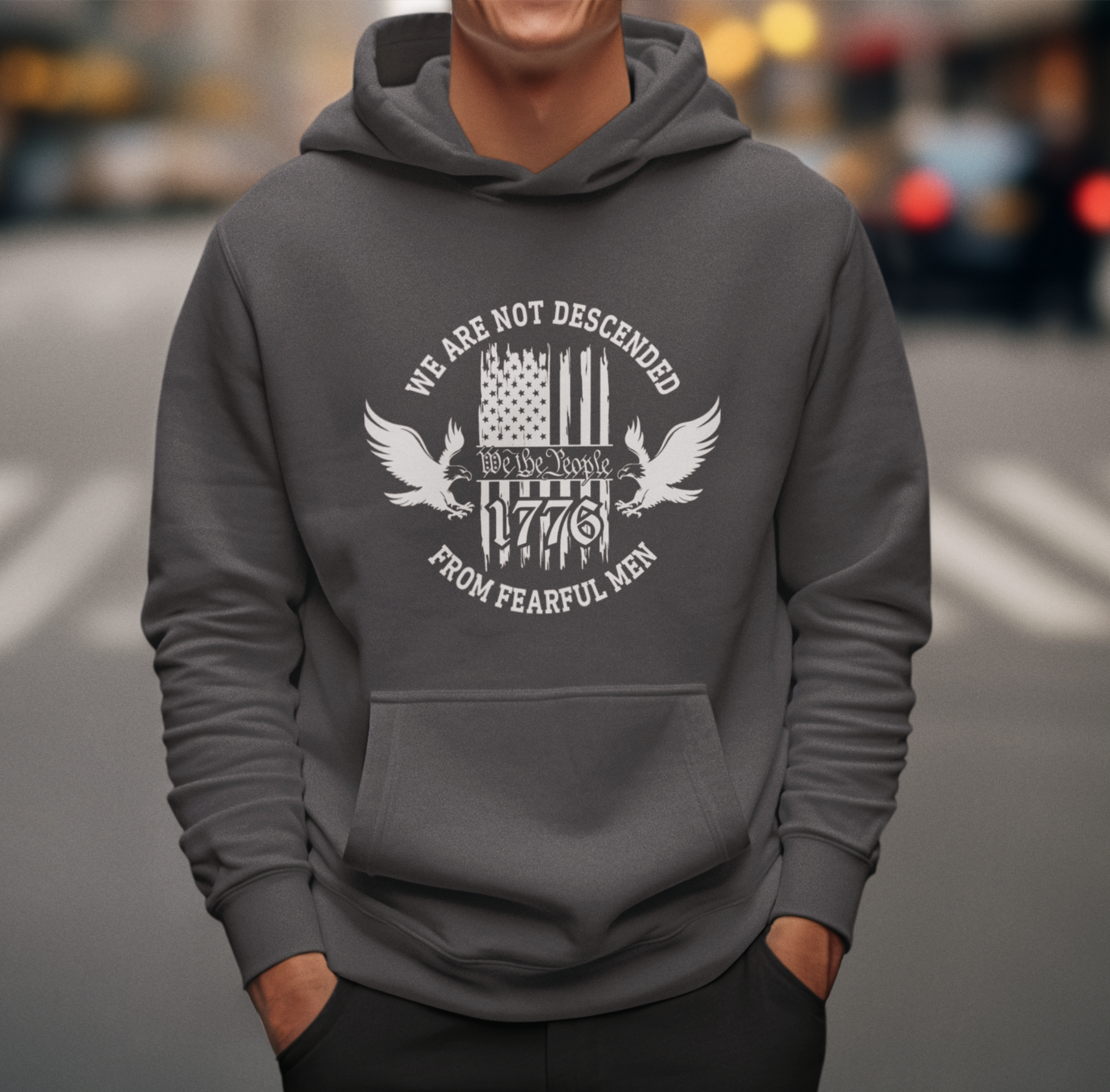 We Are Not Descended From Fearful Men Unisex Hoodie, Bold Patriotic Hoodie Jumper, Independence Day