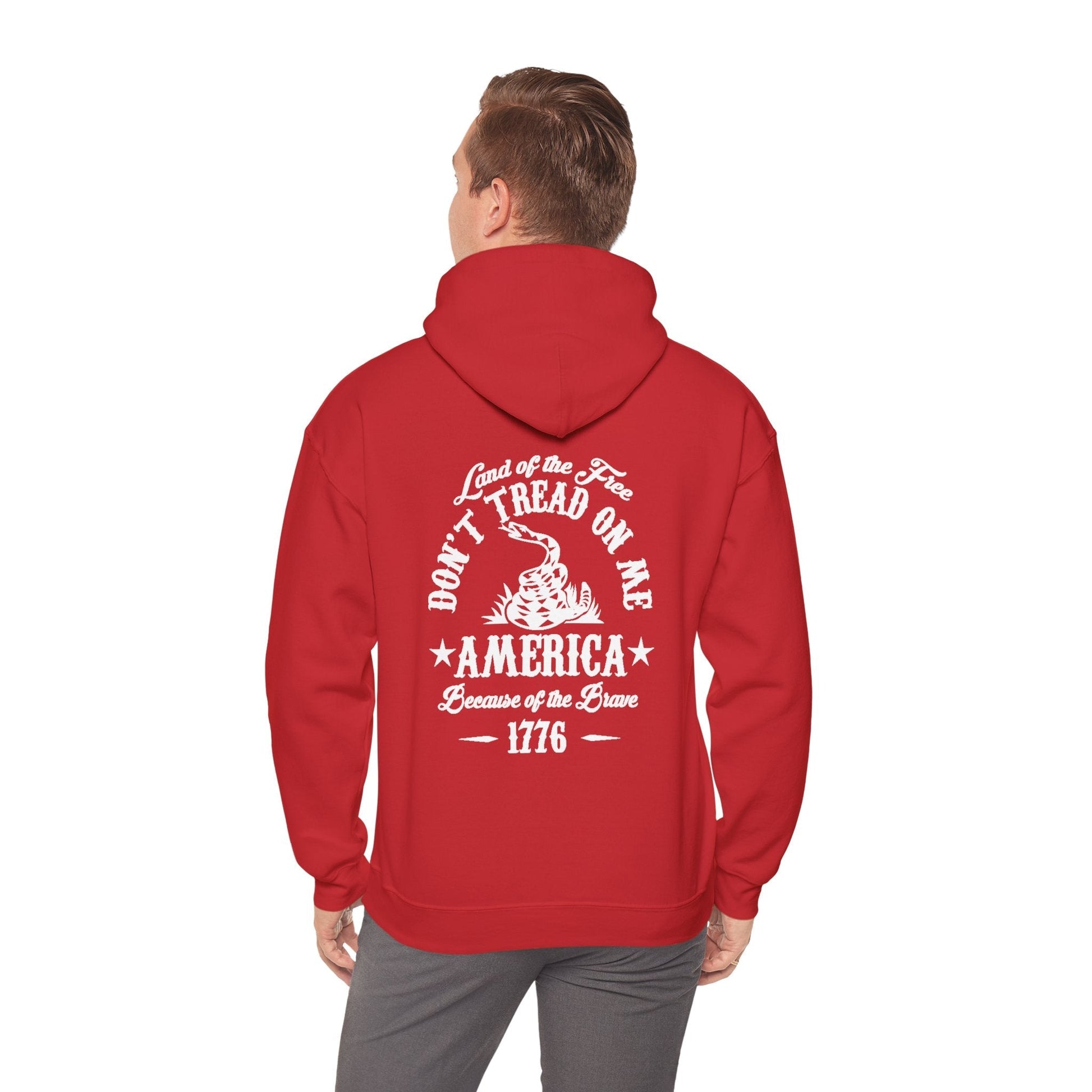 Liberty or Death Don't Tread on Me, Land of the Free Because of The Brave Unisex Hoodie (Back Print)