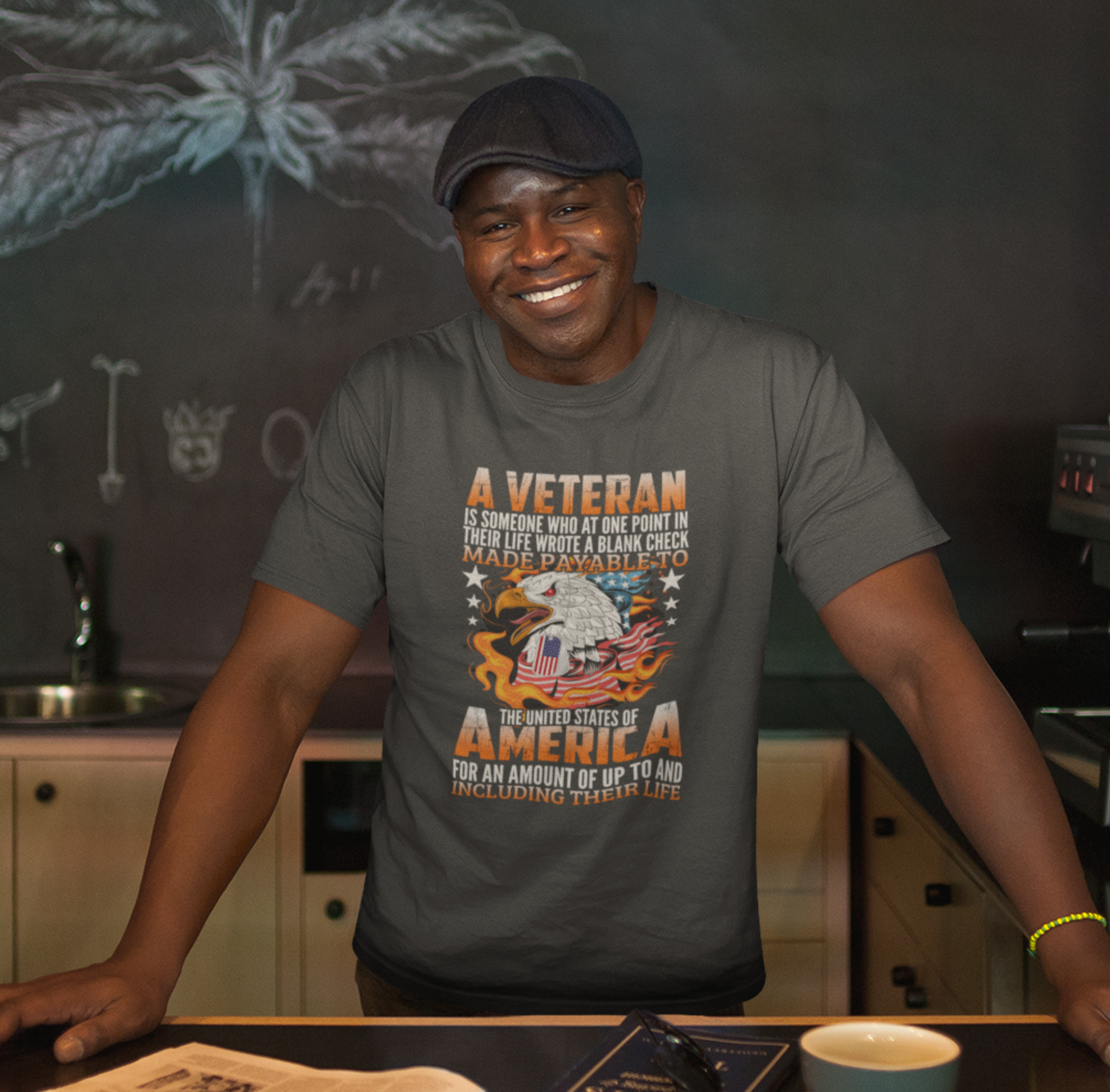 A Veteran is Someone Who Wrote a Blank Check Payable to America Patriotic T-Shirt, Veteran Gift, Military Tee, Unisex Shirt