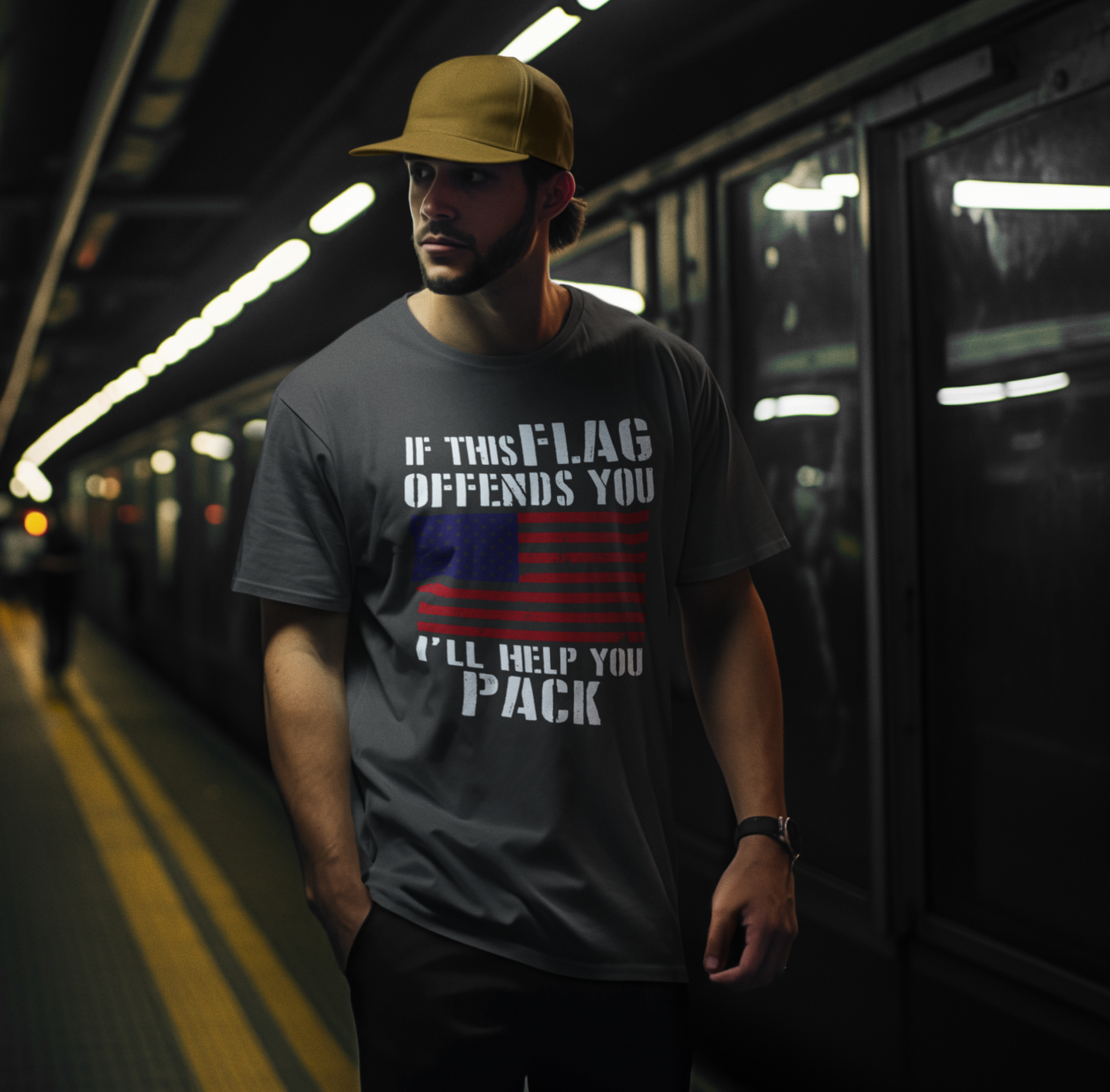 If This Flag Offends You I'll Help You Pack Patriotic T-Shirt, American Flag Gift, Patriotic Apparel, Red White Blue Tee