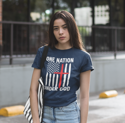 One Nation Under God, Patriotic Unisex T-Shirt, Love of God and Country Tee