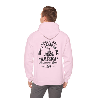 Liberty or Death Don't Tread on Me, Land of the Free Because of The Brave Unisex Hoodie (Back Print)
