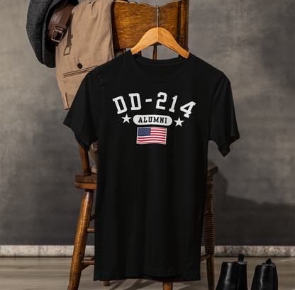 DD-214 Veteran Alumni Unisex T-Shirt, Military Retirement Tee, Perfect for Veterans Day