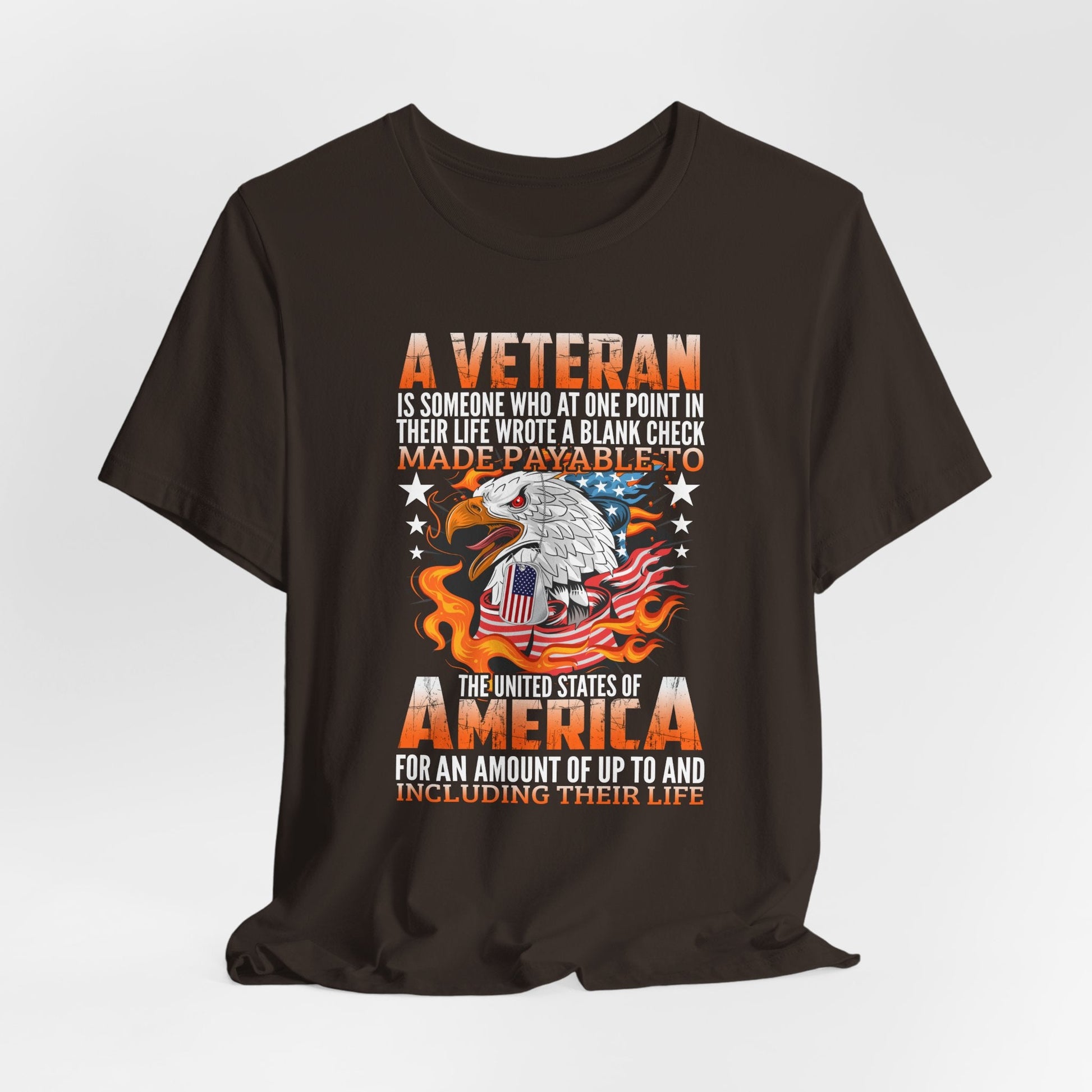 A Veteran is Someone Who Wrote a Blank Check Payable to America Patriotic T-Shirt, Veteran Gift, Military Tee, Unisex Shirt