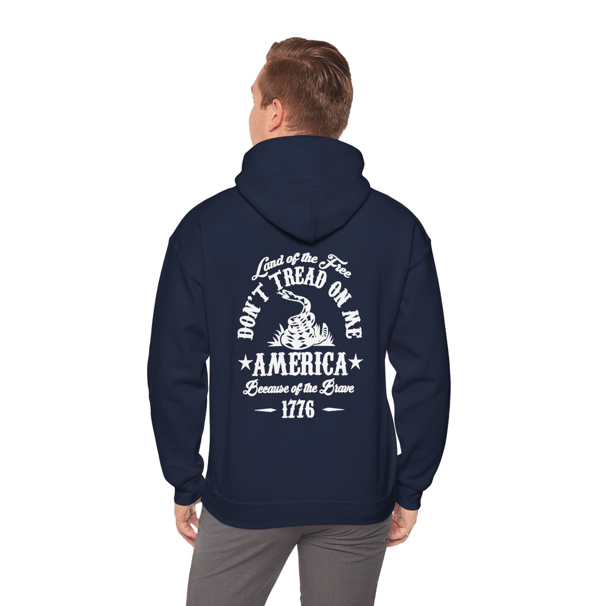 Liberty or Death Don't Tread on Me, Land of the Free Because of The Brave Unisex Hoodie (Back Print)
