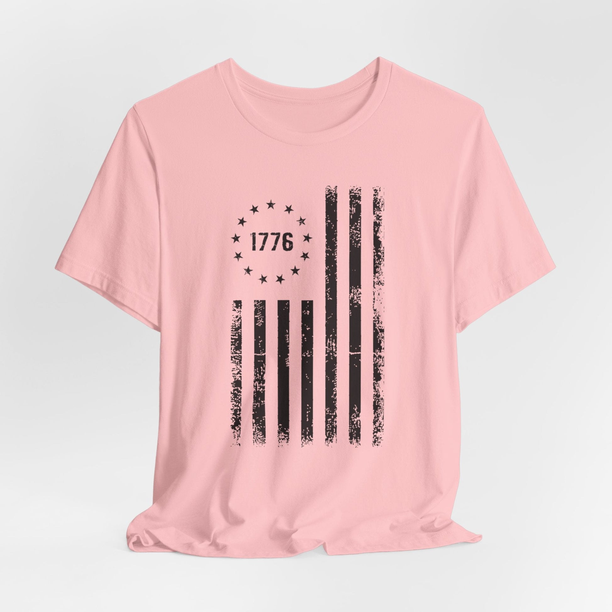 1776 Flag Unisex T-Shirt, (Black Print)Patriotic Tee,  American Flag Shirt, Independence Day