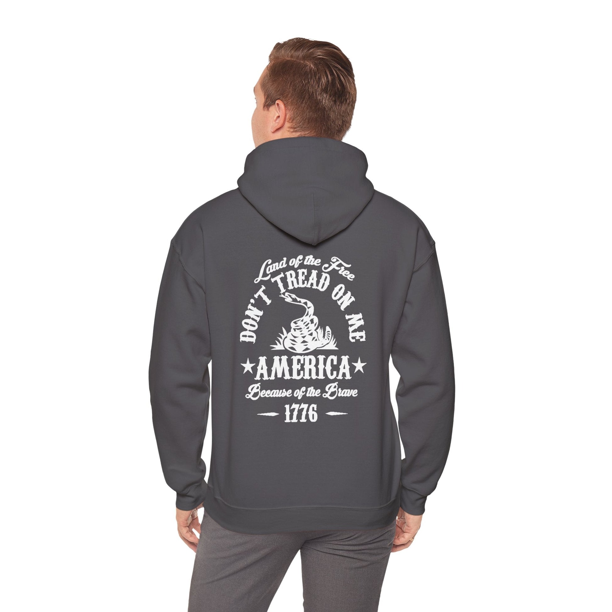 Liberty or Death Don't Tread on Me, Land of the Free Because of The Brave Unisex Hoodie (Back Print)