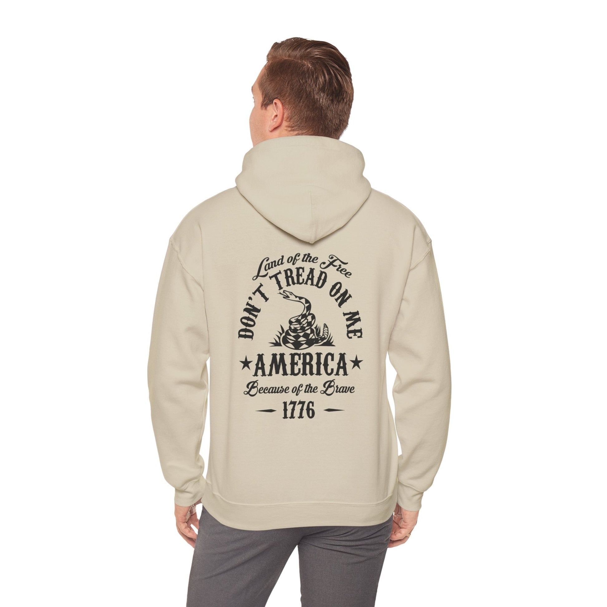 Liberty or Death Don't Tread on Me, Land of the Free Because of The Brave Unisex Hoodie (Back Print)