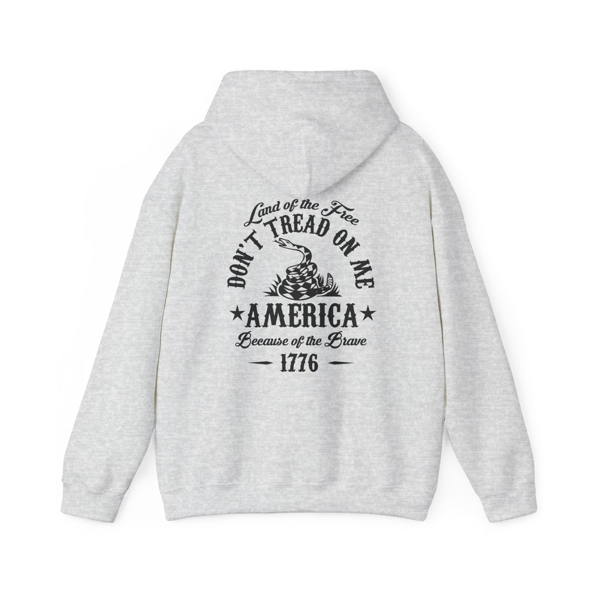 Liberty or Death Don't Tread on Me, Land of the Free Because of The Brave Unisex Hoodie (Back Print)