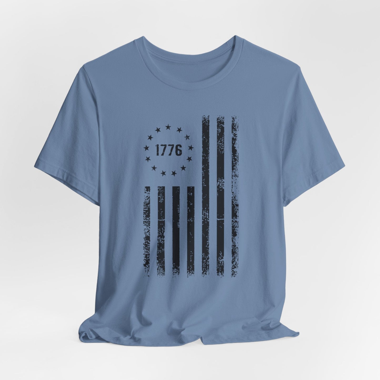 1776 Flag Unisex T-Shirt, (Black Print)Patriotic Tee,  American Flag Shirt, Independence Day