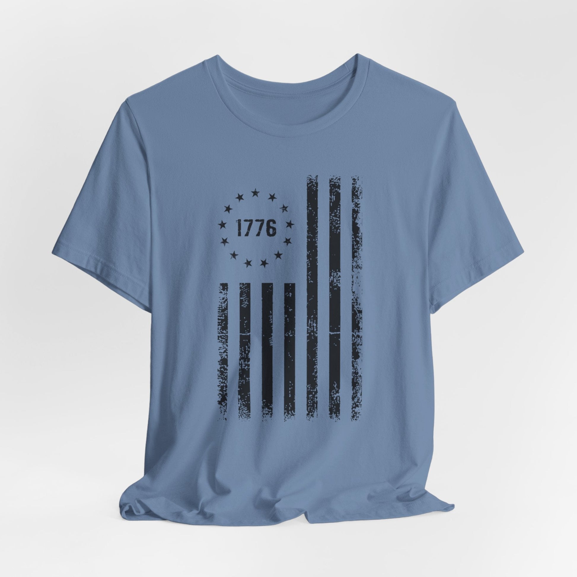 1776 Flag Unisex T-Shirt, (Black Print)Patriotic Tee,  American Flag Shirt, Independence Day
