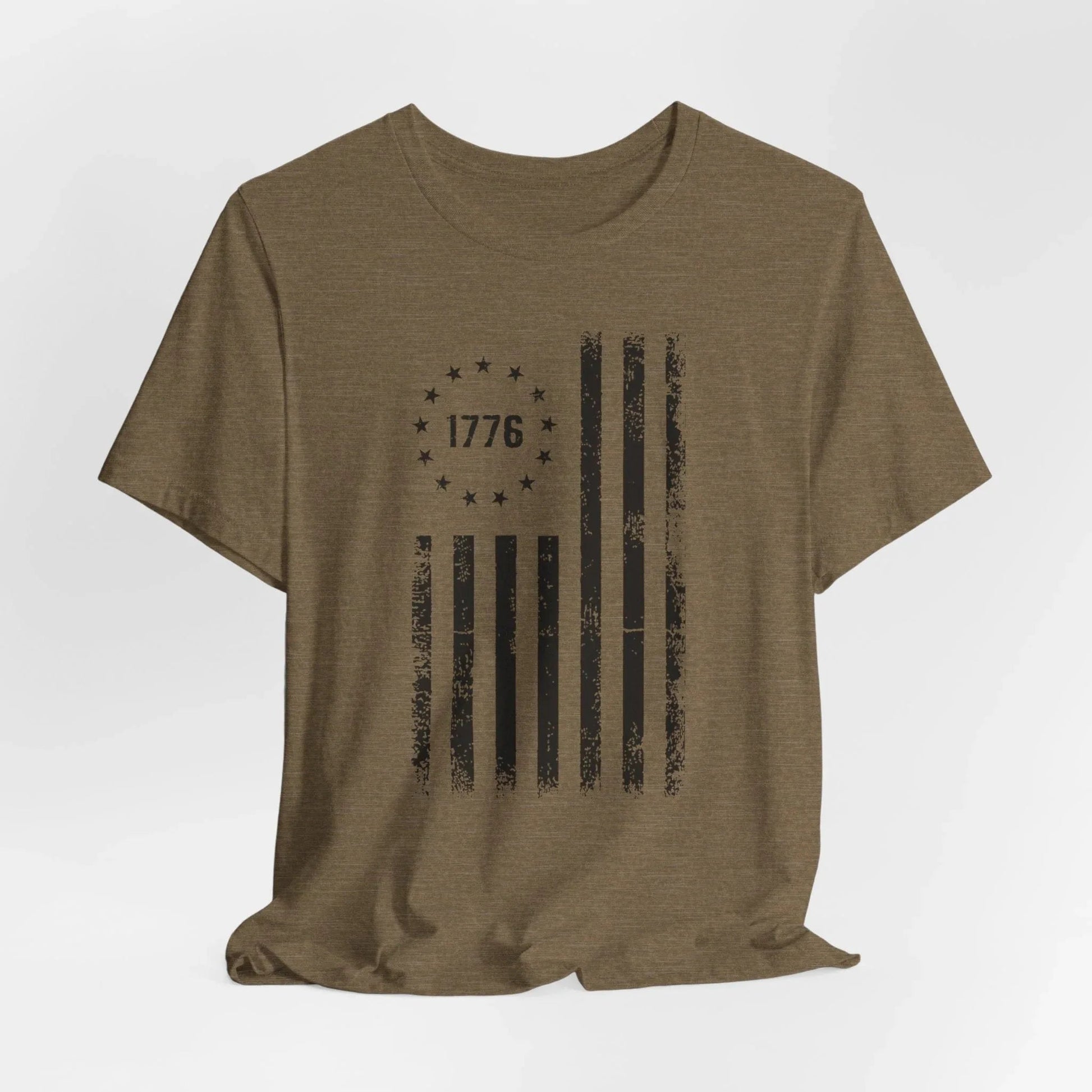 1776 Flag Unisex T-Shirt, (Black Print)Patriotic Tee, American Flag Shirt, Independence Day - SKULLFURY MERCH