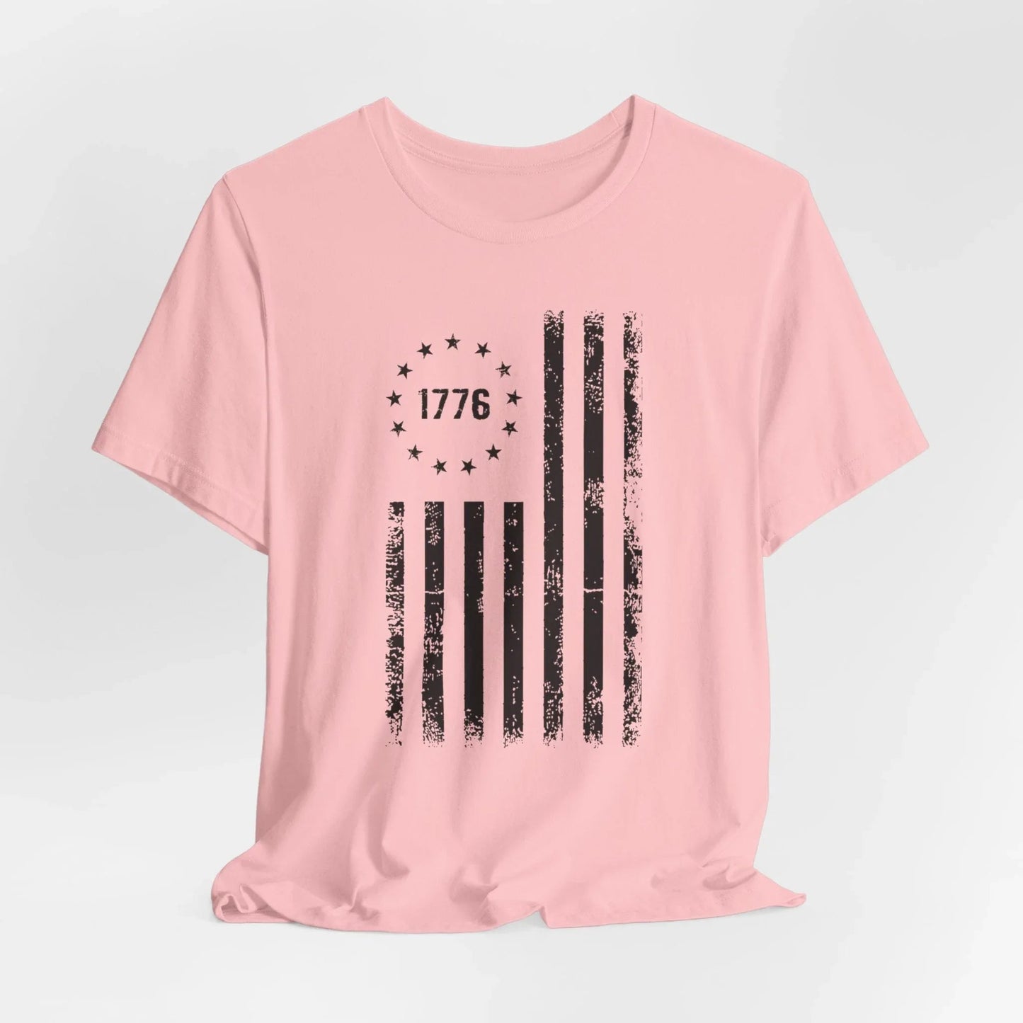 1776 Flag Unisex T-Shirt, (Black Print)Patriotic Tee, American Flag Shirt, Independence Day - SKULLFURY MERCH