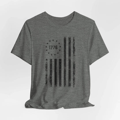 1776 Flag Unisex T-Shirt, (Black Print)Patriotic Tee, American Flag Shirt, Independence Day - SKULLFURY MERCH