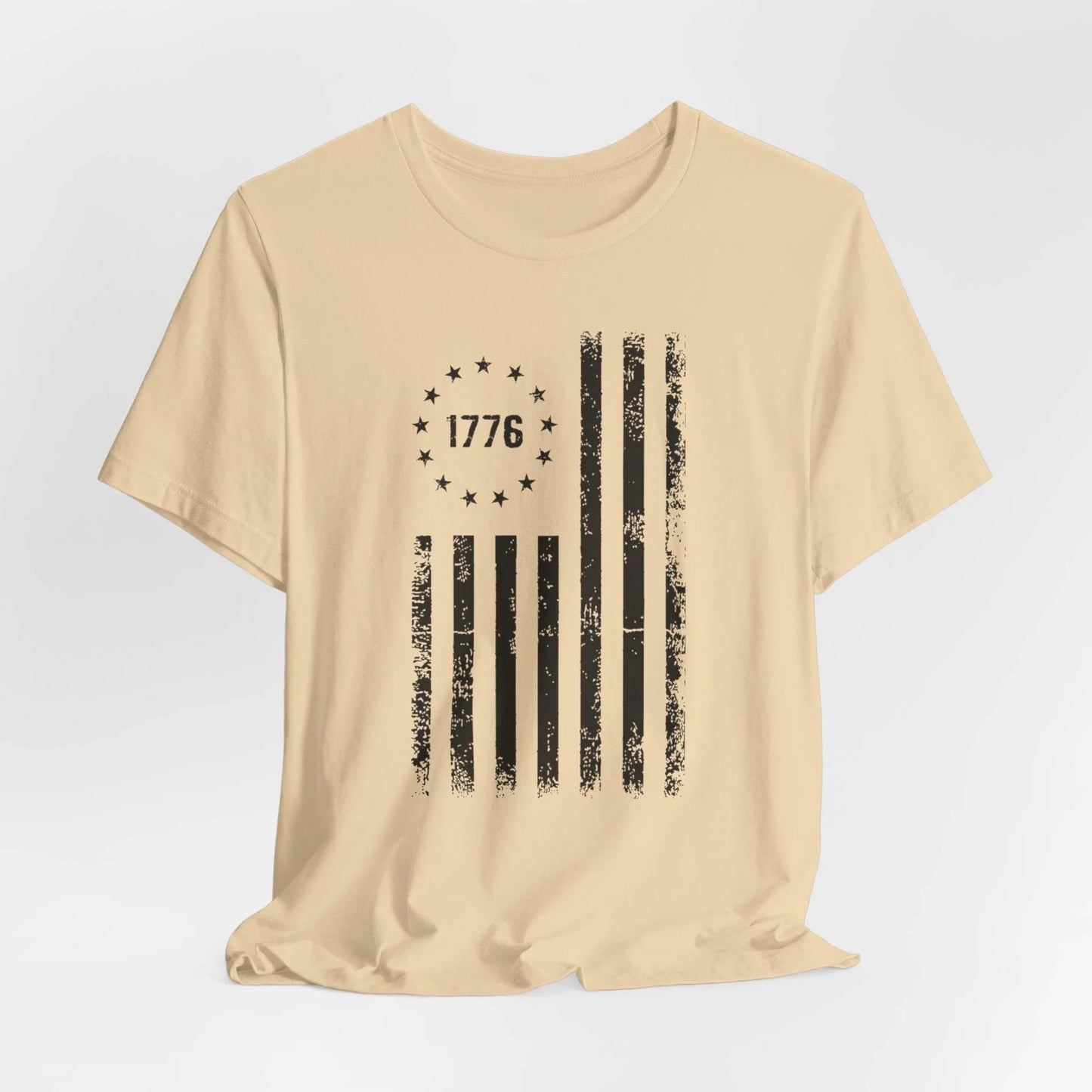 1776 Flag Unisex T-Shirt, (Black Print)Patriotic Tee, American Flag Shirt, Independence Day - SKULLFURY MERCH