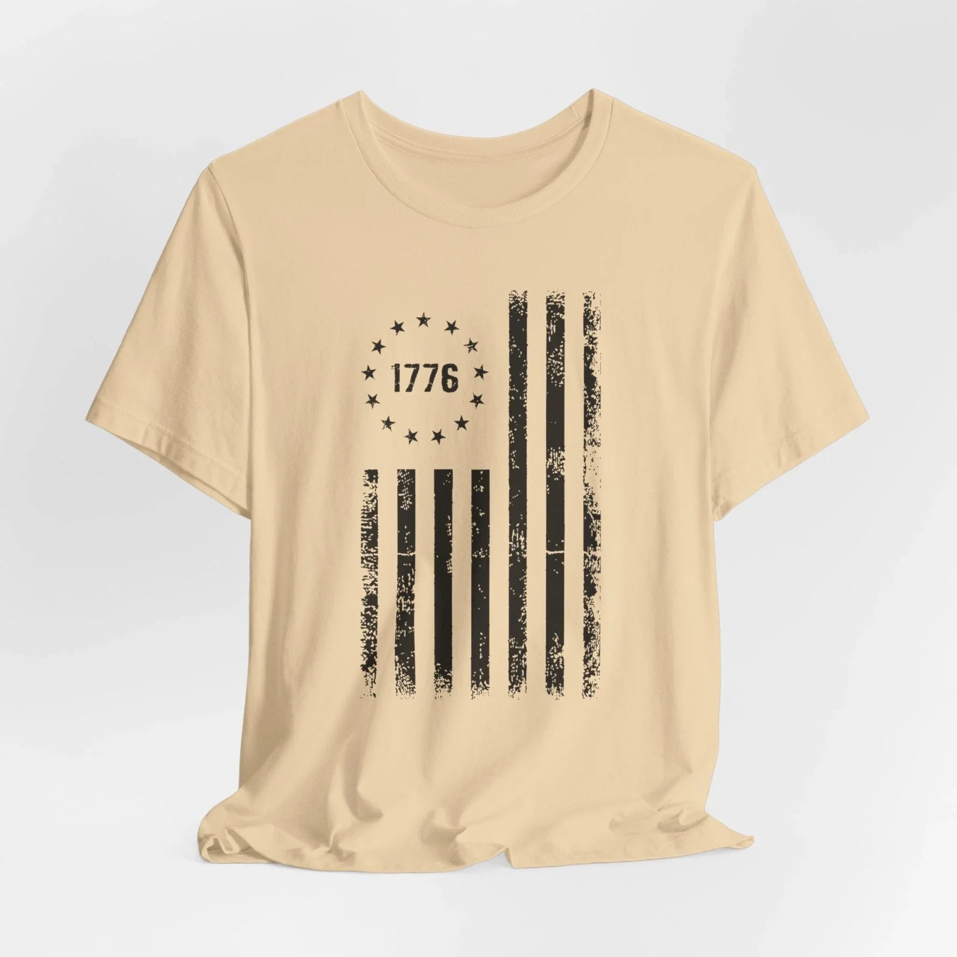 1776 Flag Unisex T-Shirt, (Black Print)Patriotic Tee, American Flag Shirt, Independence Day - SKULLFURY MERCH