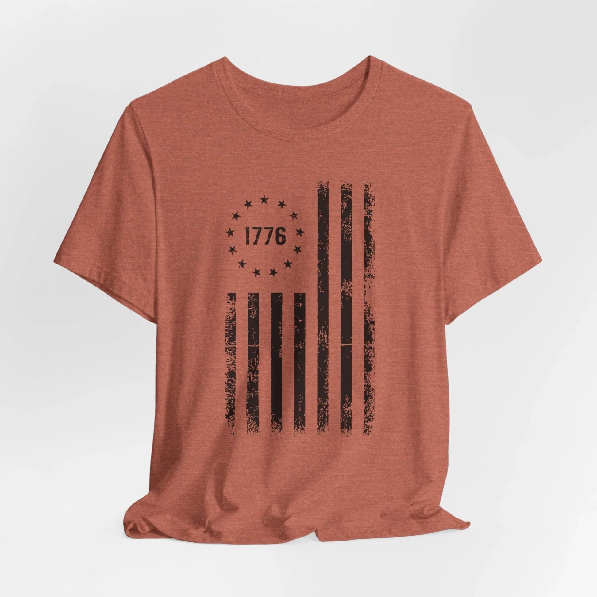 1776 Flag Unisex T-Shirt, (Black Print)Patriotic Tee, American Flag Shirt, Independence Day - SKULLFURY MERCH