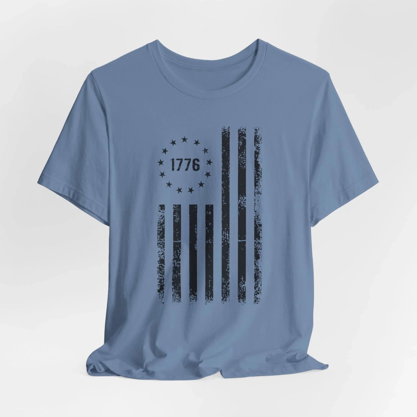 1776 Flag Unisex T-Shirt, (Black Print)Patriotic Tee, American Flag Shirt, Independence Day - SKULLFURY MERCH