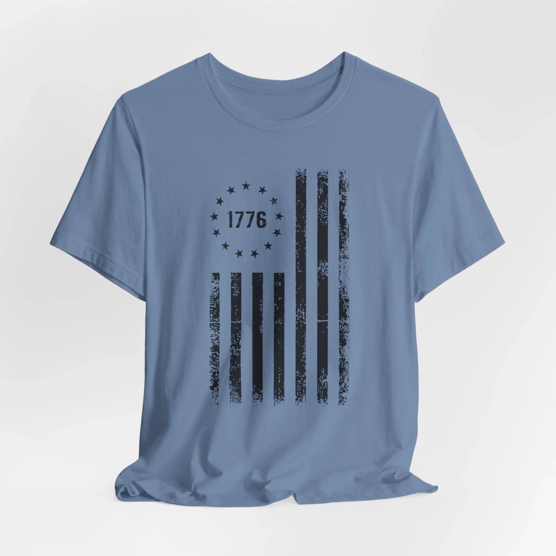 1776 Flag Unisex T-Shirt, (Black Print)Patriotic Tee, American Flag Shirt, Independence Day - SKULLFURY MERCH