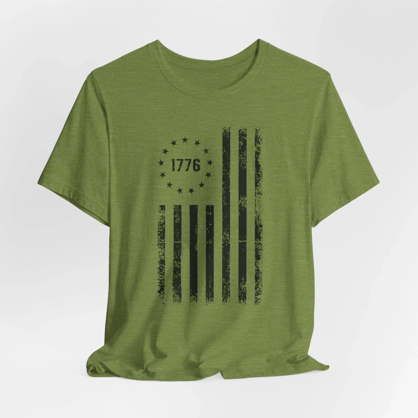 1776 Flag Unisex T-Shirt, (Black Print)Patriotic Tee, American Flag Shirt, Independence Day - SKULLFURY MERCH