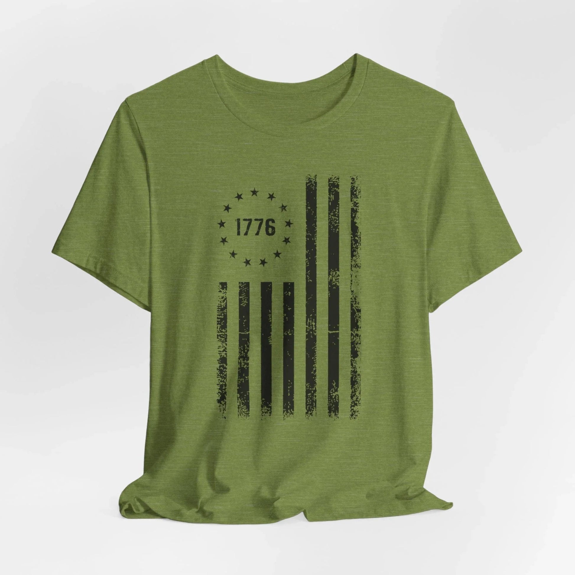 1776 Flag Unisex T-Shirt, (Black Print)Patriotic Tee, American Flag Shirt, Independence Day - SKULLFURY MERCH