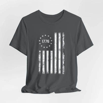 1776 Flag Unisex T-Shirt, Patriotic Tee for Celebrating Our Founding, USA History Shirt, July 4th Tee, American Flag Shirt, Independence Day - SKULLFURY MERCH