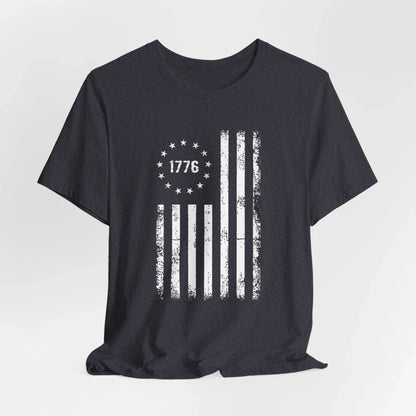 1776 Flag Unisex T-Shirt, Patriotic Tee for Celebrating Our Founding, USA History Shirt, July 4th Tee, American Flag Shirt, Independence Day - SKULLFURY MERCH