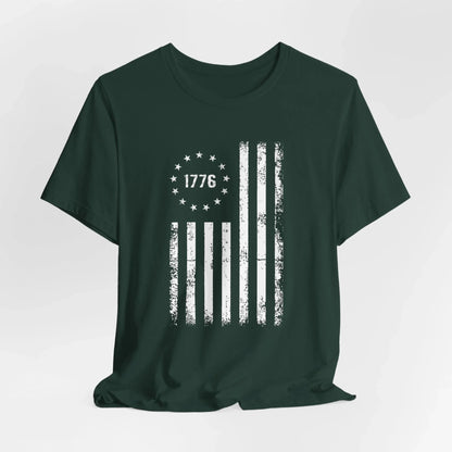 1776 Flag Unisex T-Shirt, Patriotic Tee for Celebrating Our Founding, USA History Shirt, July 4th Tee, American Flag Shirt, Independence Day - SKULLFURY MERCH