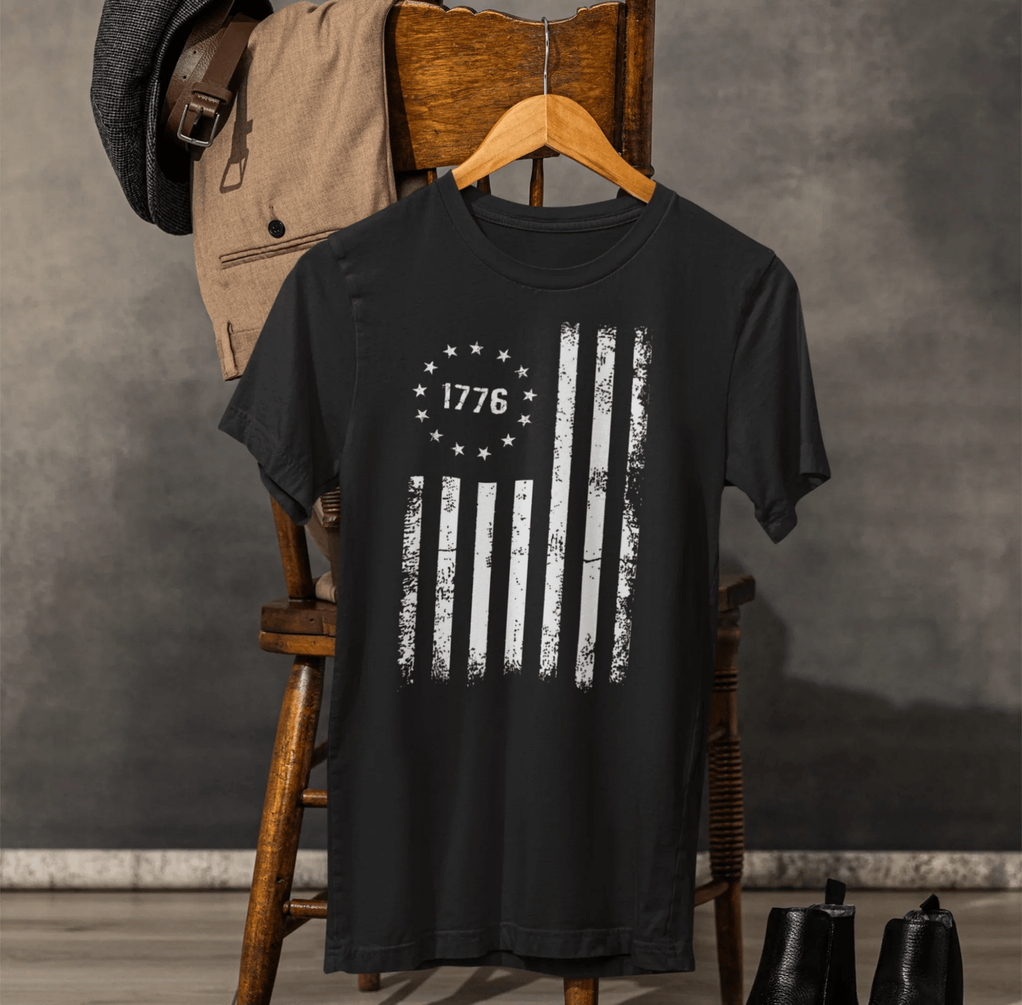 1776 Flag Unisex T-Shirt, Patriotic Tee for Celebrating Our Founding, USA History Shirt, July 4th Tee, American Flag Shirt, Independence Day - SKULLFURY MERCH