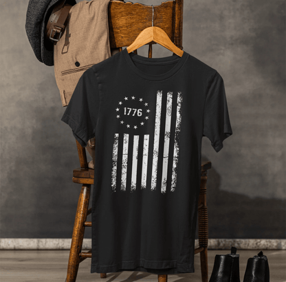 1776 Flag Unisex T-Shirt, Patriotic Tee for Celebrating Our Founding, USA History Shirt, July 4th Tee, American Flag Shirt, Independence Day - SKULLFURY MERCH