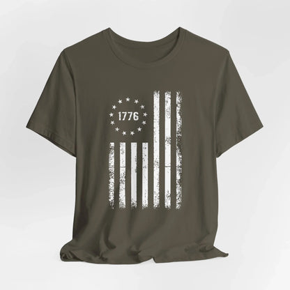 1776 Flag Unisex T-Shirt, Patriotic Tee for Celebrating Our Founding, USA History Shirt, July 4th Tee, American Flag Shirt, Independence Day - SKULLFURY MERCH