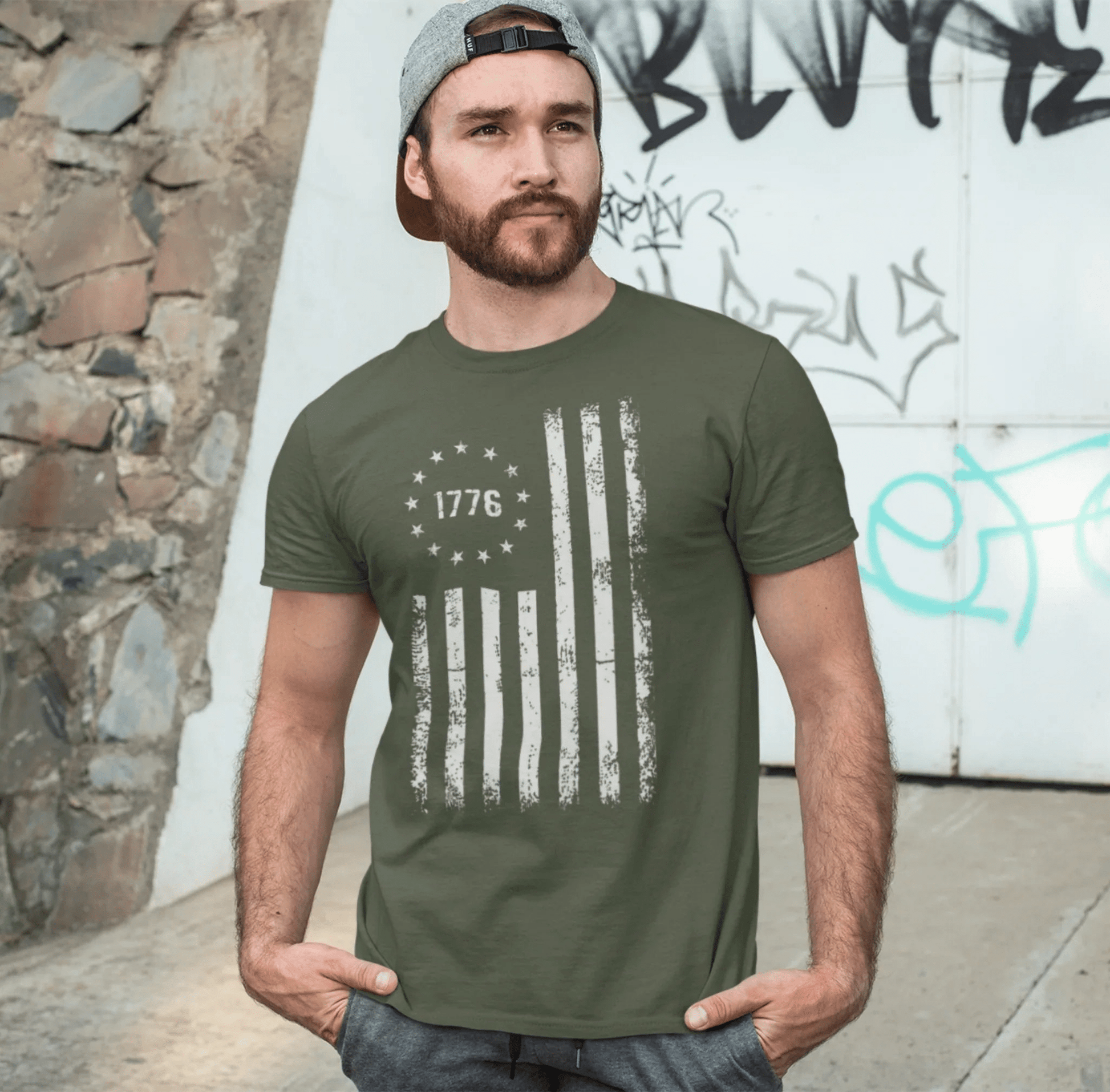 1776 Flag Unisex T-Shirt, Patriotic Tee for Celebrating Our Founding, USA History Shirt, July 4th Tee, American Flag Shirt, Independence Day - SKULLFURY MERCH