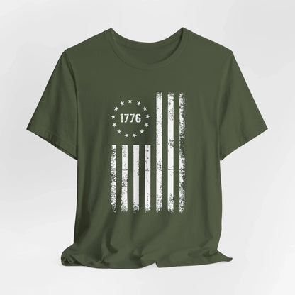 1776 Flag Unisex T-Shirt, Patriotic Tee for Celebrating Our Founding, USA History Shirt, July 4th Tee, American Flag Shirt, Independence Day - SKULLFURY MERCH