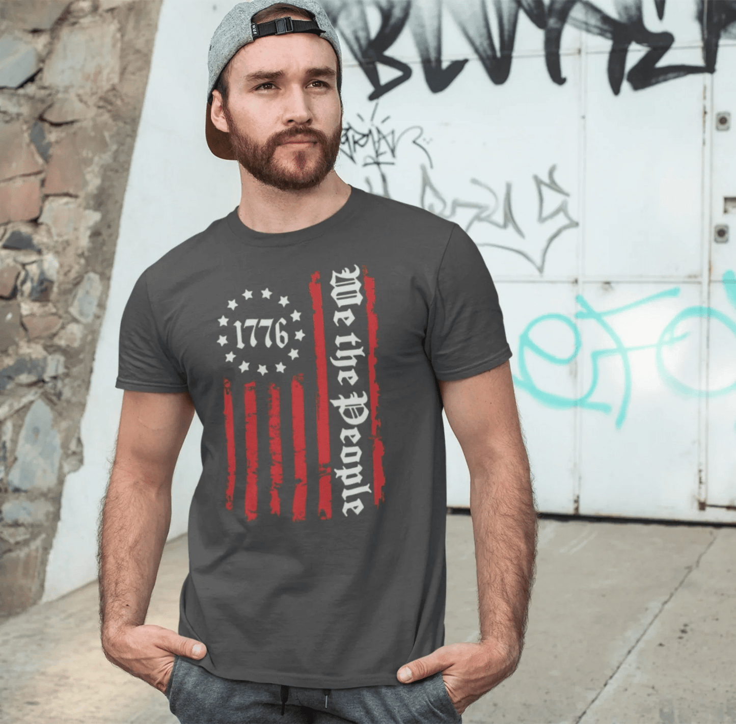 1776 Patriotic Flag Unisex T-Shirt, American Independence Day Shirt, Vintage 1776 T-Shirt, Red White Blue Tee - SKULLFURY MERCH