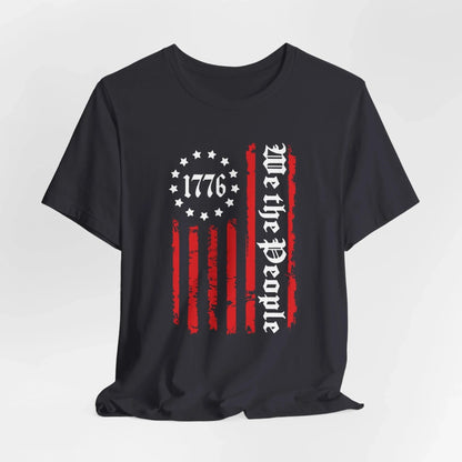 1776 Patriotic Flag Unisex T-Shirt, American Independence Day Shirt, Vintage 1776 T-Shirt, Red White Blue Tee - SKULLFURY MERCH