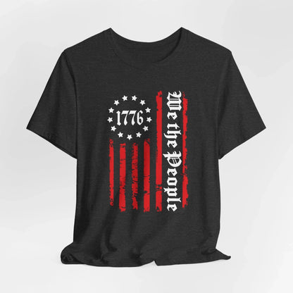 1776 Patriotic Flag Unisex T-Shirt, American Independence Day Shirt, Vintage 1776 T-Shirt, Red White Blue Tee - SKULLFURY MERCH