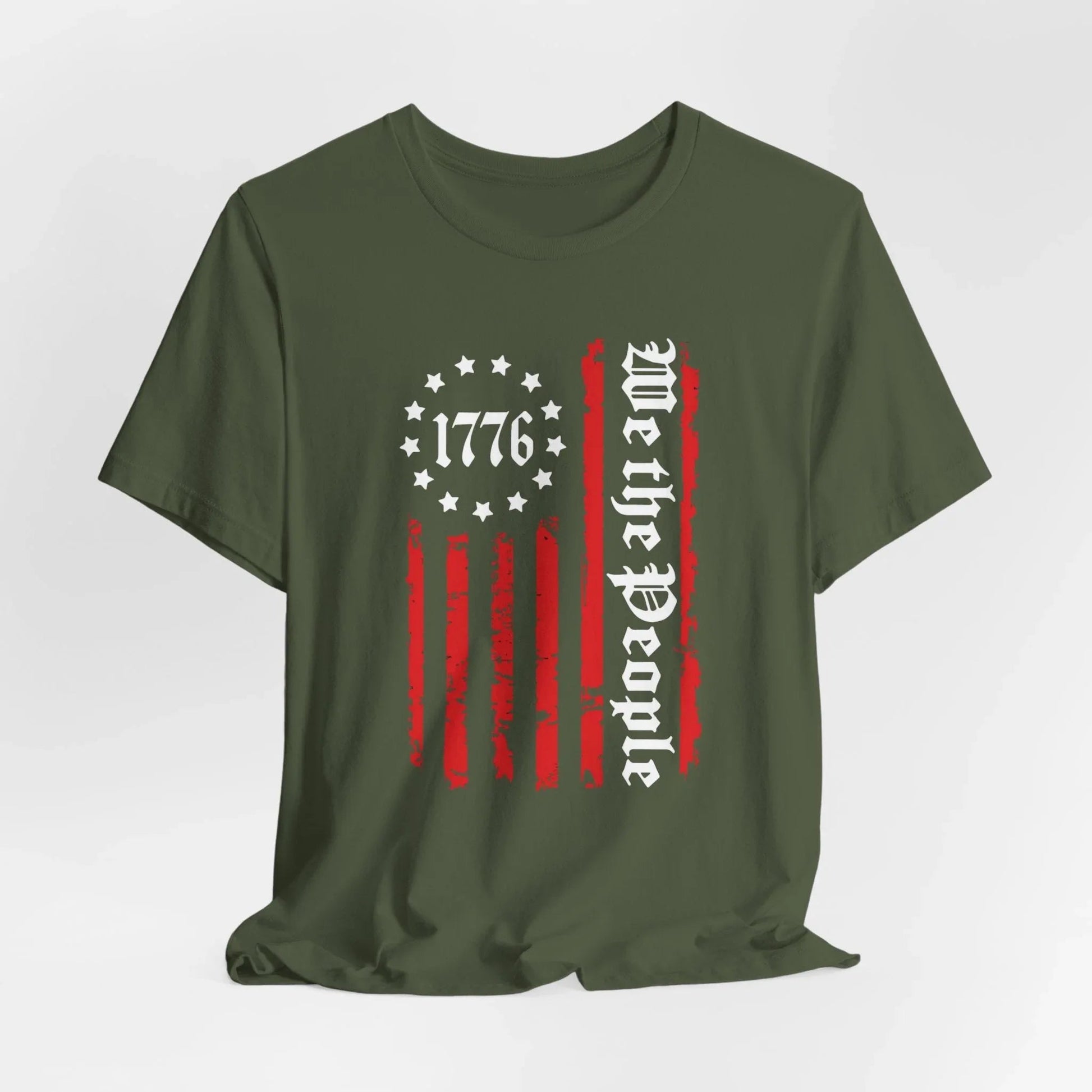 1776 Patriotic Flag Unisex T-Shirt, American Independence Day Shirt, Vintage 1776 T-Shirt, Red White Blue Tee - SKULLFURY MERCH