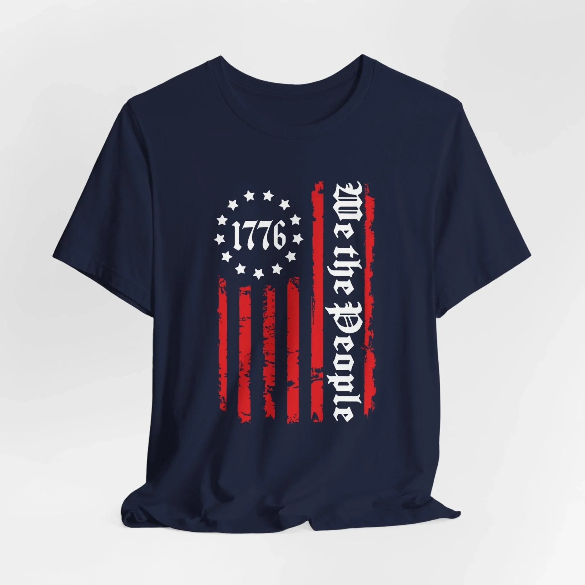 1776 Patriotic Flag Unisex T-Shirt, American Independence Day Shirt, Vintage 1776 T-Shirt, Red White Blue Tee - SKULLFURY MERCH