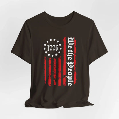 1776 Patriotic Flag Unisex T-Shirt, American Independence Day Shirt, Vintage 1776 T-Shirt, Red White Blue Tee - SKULLFURY MERCH