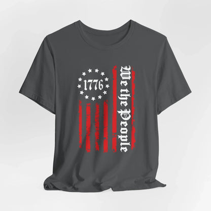 1776 Patriotic Flag Unisex T-Shirt, American Independence Day Shirt, Vintage 1776 T-Shirt, Red White Blue Tee - SKULLFURY MERCH