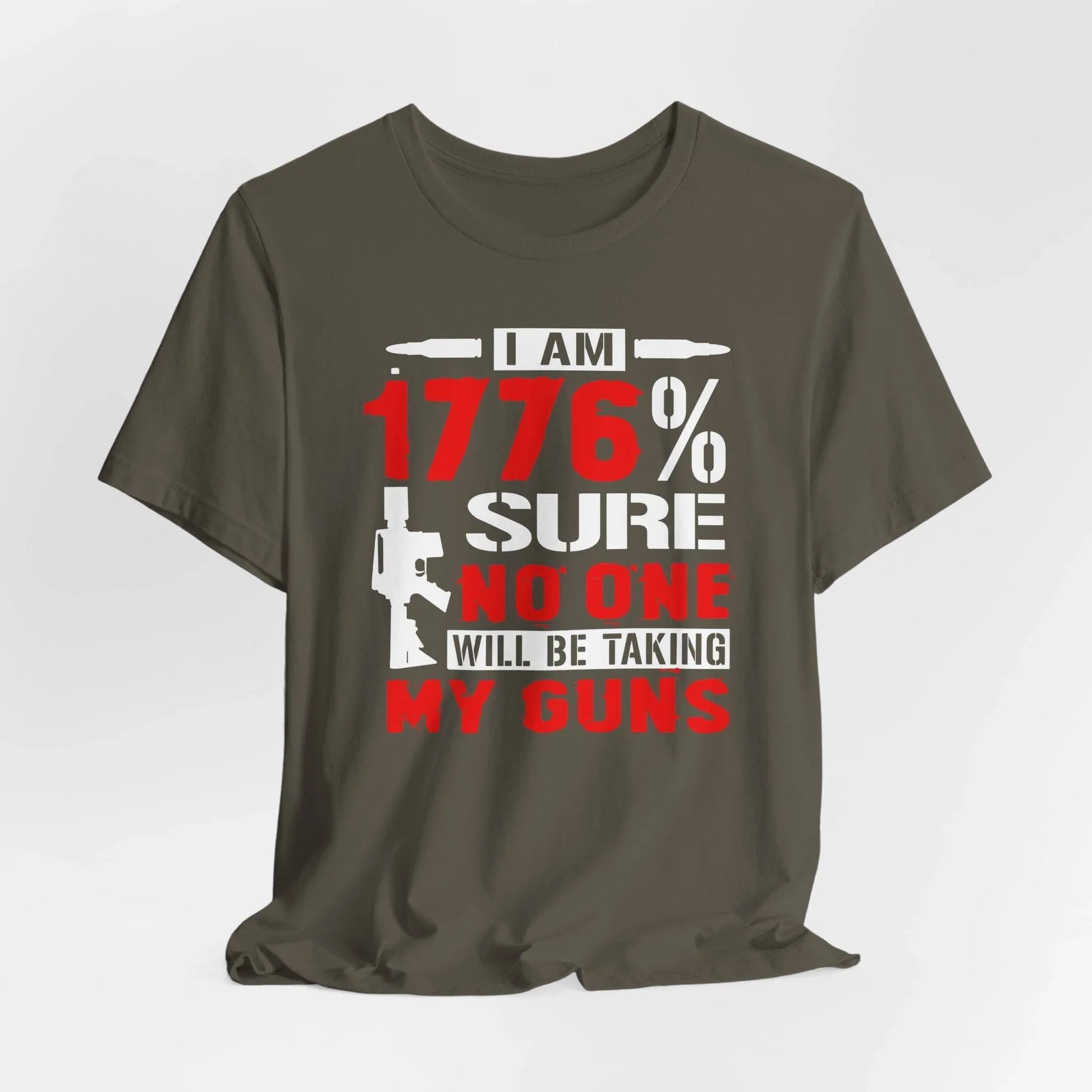 1776% Sure No One Taking My Guns Tee, 2nd Amendment Shirt, Patriotic Unisex T-Shirt, American Gun Rights, Political Tee - SKULLFURY MERCH