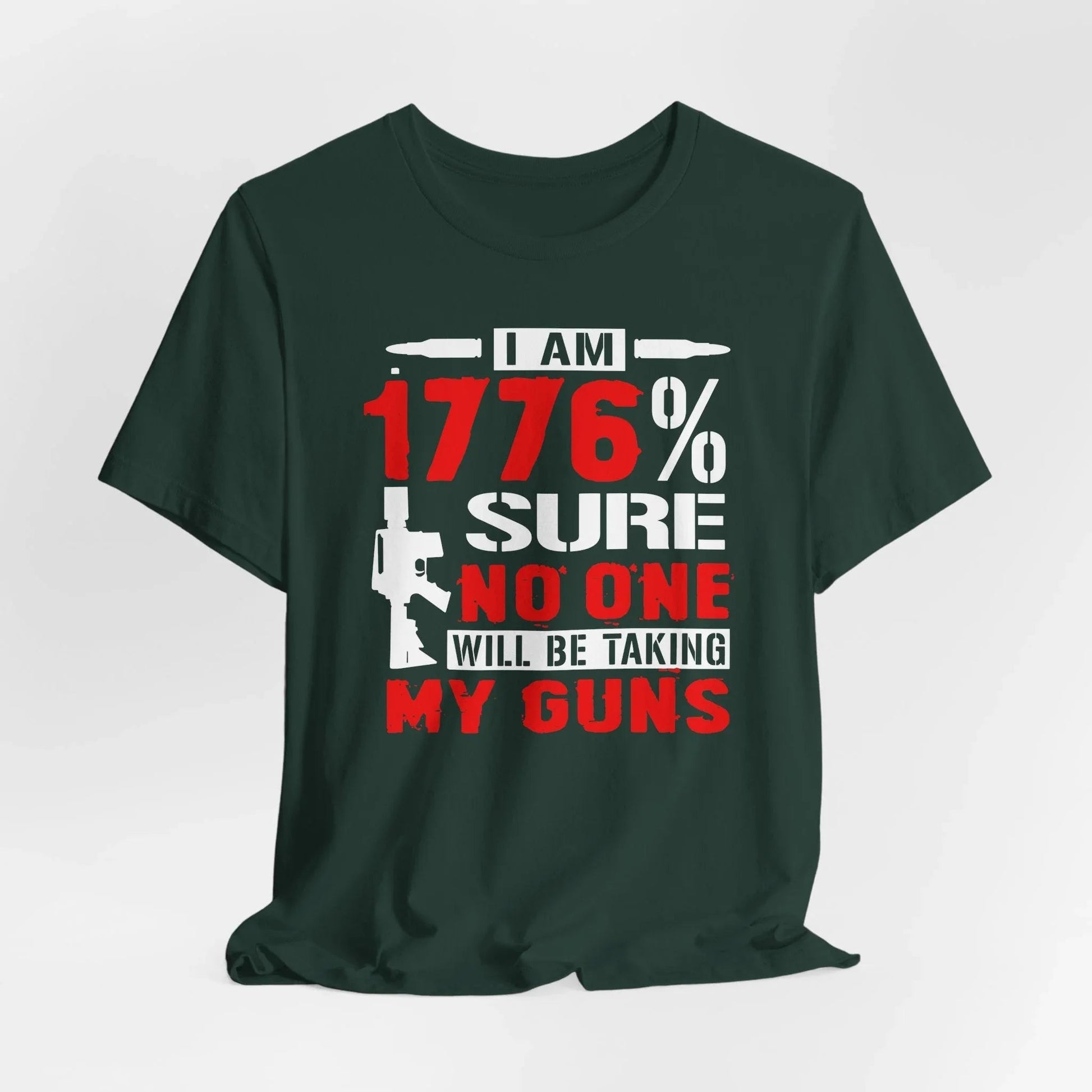 1776% Sure No One Taking My Guns Tee, 2nd Amendment Shirt, Patriotic Unisex T-Shirt, American Gun Rights, Political Tee - SKULLFURY MERCH