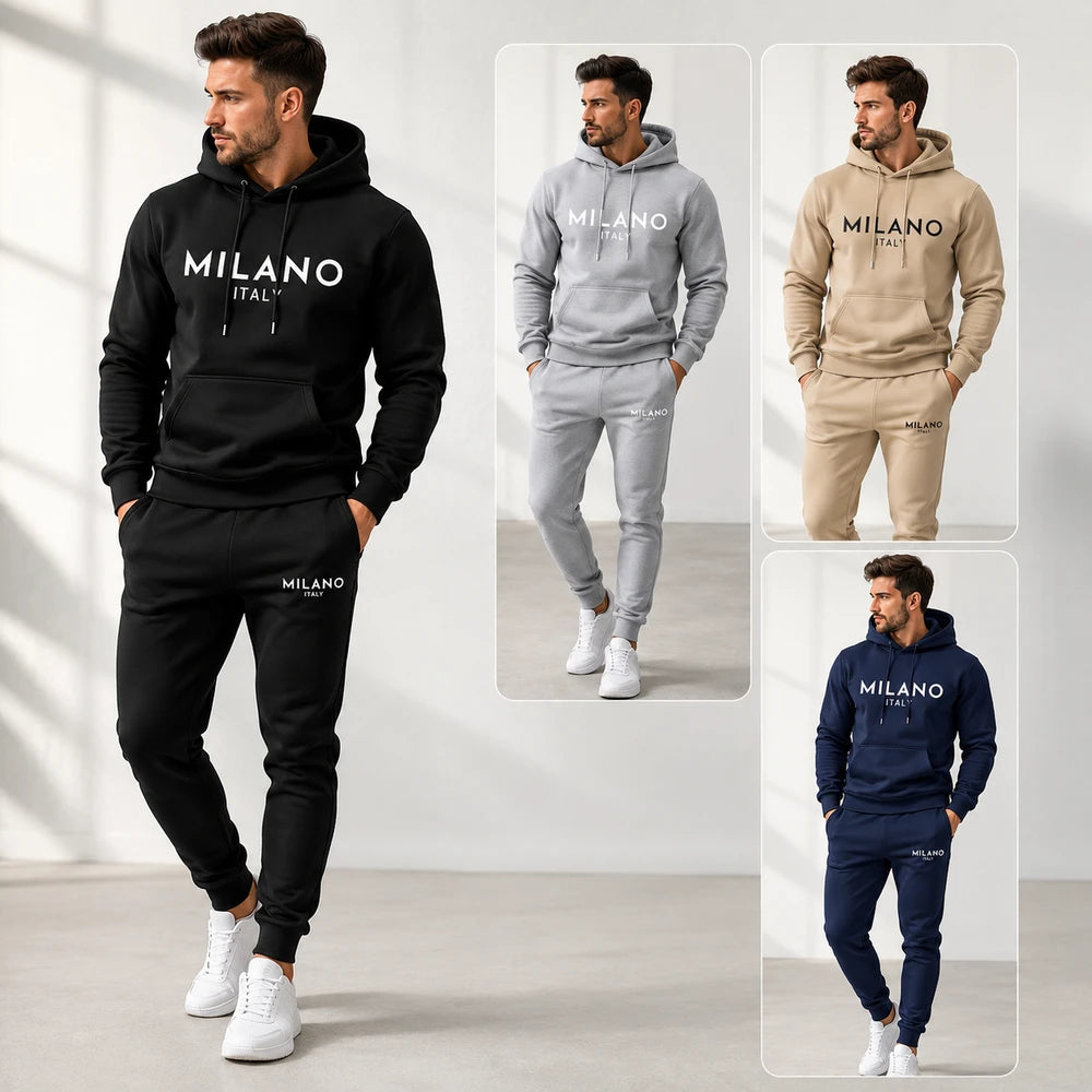 Milano Printed Hoodie And Sweatpants Set
